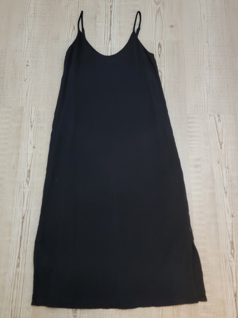 UGG Black Maxi 100% Cotton Slip Dress with Spaghetti Straps Small Capsule